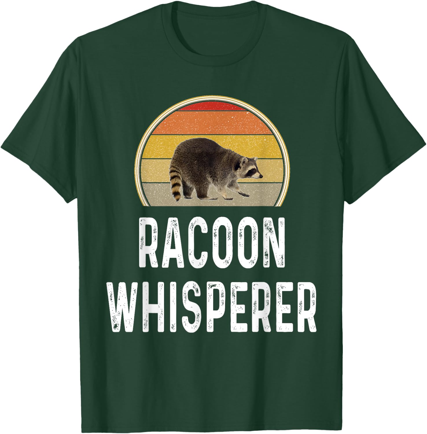 Racoon Hunter Gifts Funny Raccoon Whisperer Hunting Retro T-Shirt - T-Shirt | Forest