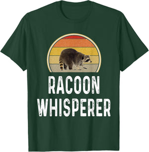 Racoon Hunter Gifts Funny Raccoon Whisperer Hunting Retro T-Shirt - T-Shirt | Forest