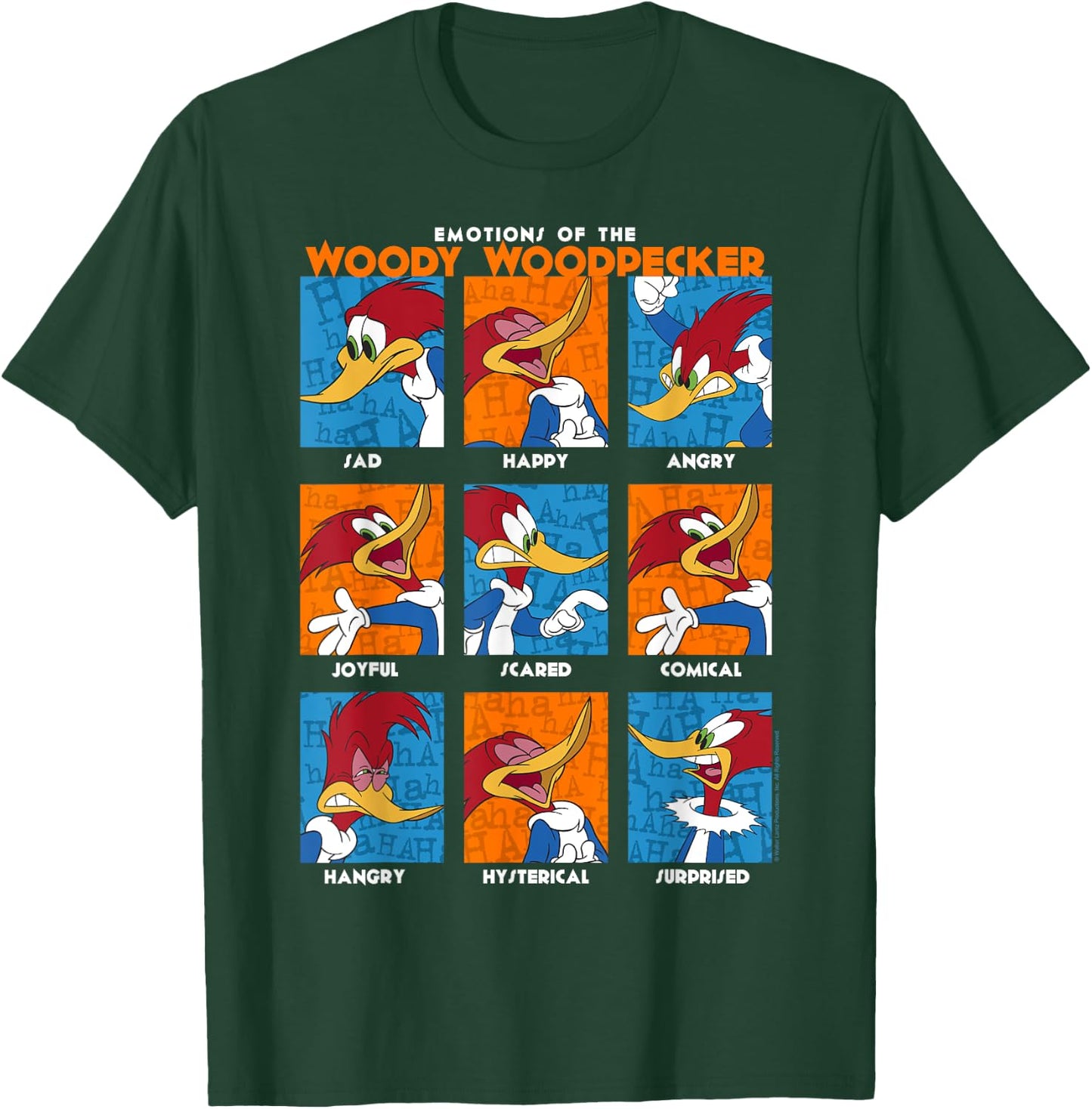 Woody Woodpecker Emotions Vintage Panel Poster T-Shirt - T-Shirt | Forest