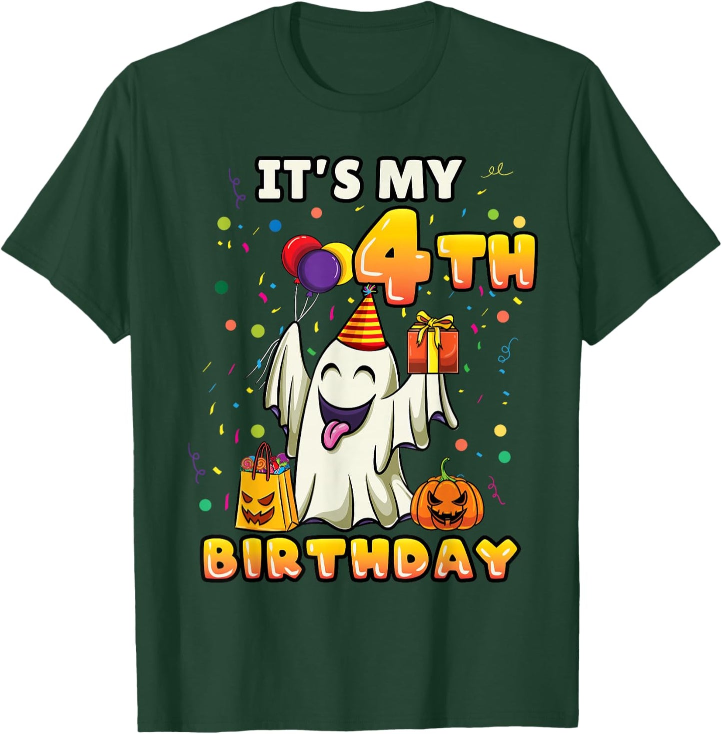 Its My 4th Birthday Ghost Halloween Kids T-Shirt - T-Shirt | Forest