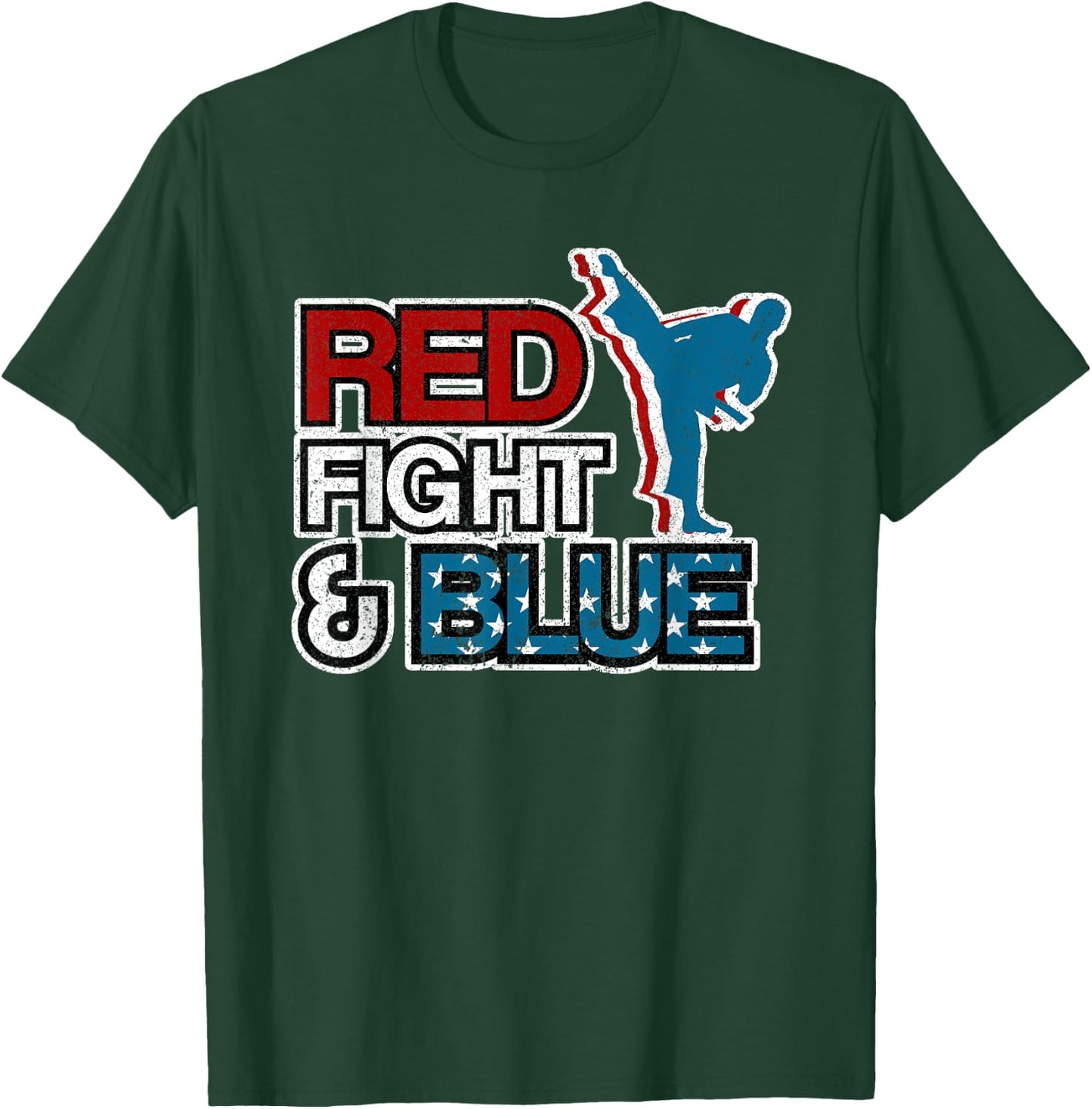 American Flag Martial Arts 4th of July Karate Taekwondo USA Men T-Shirt - T-Shirt | Forest