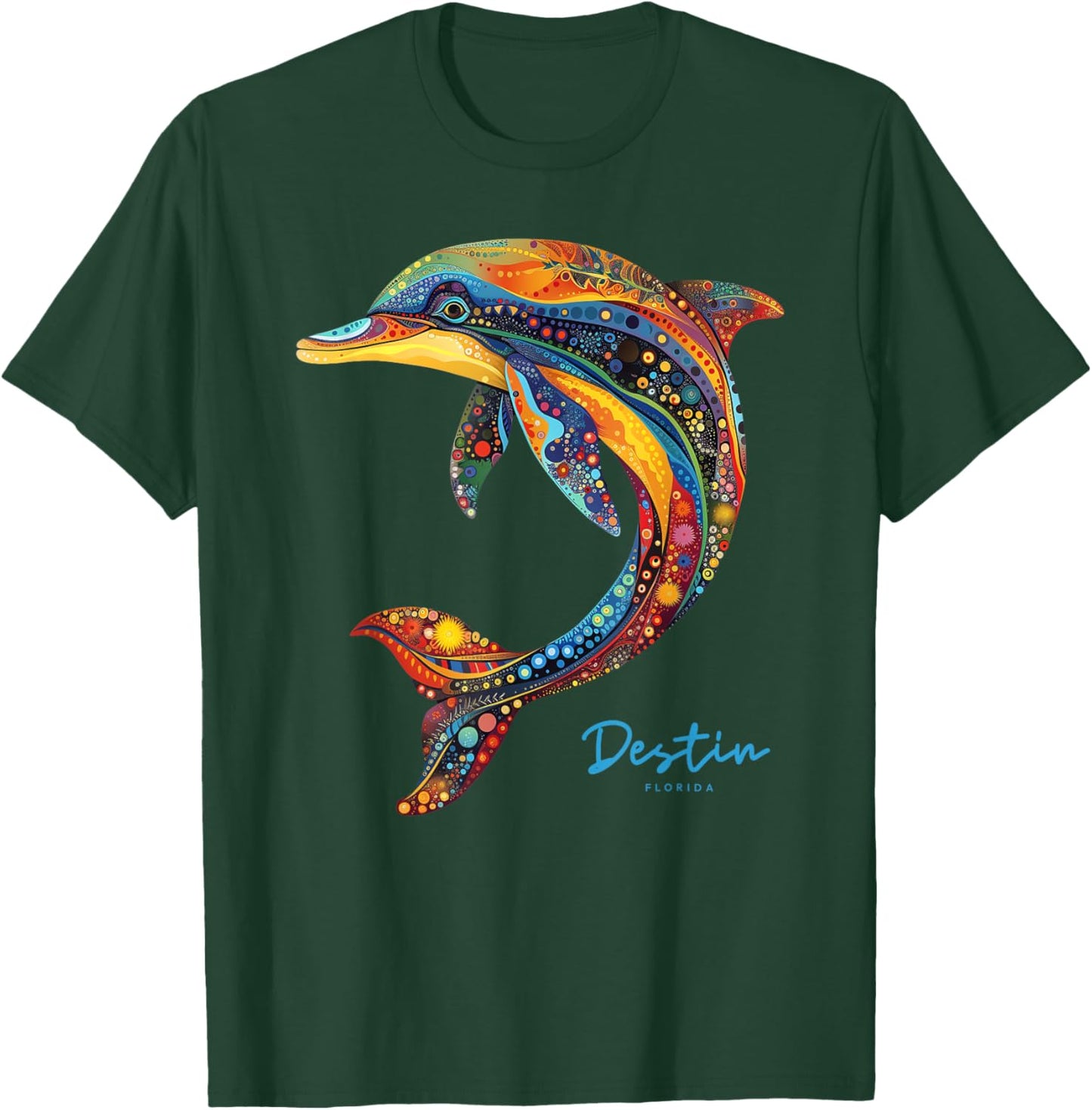 Destin Florida FL Beach Family Vacation Tropical Dolphin T-Shirt - T-Shirt | Forest