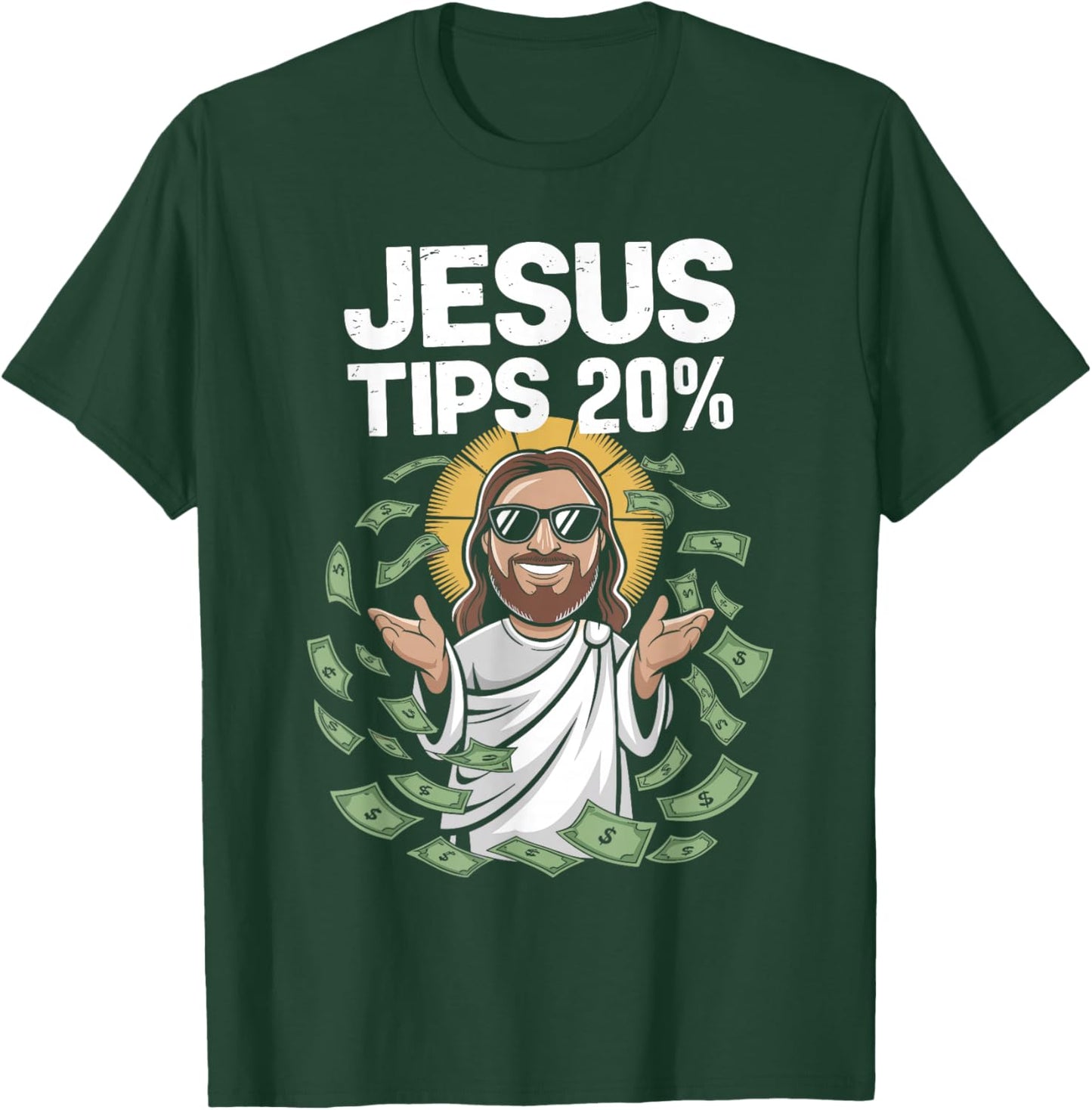 Jesus Tips 20 Percent Shirt Humorous Christian T-Shirt - T-Shirt | Forest