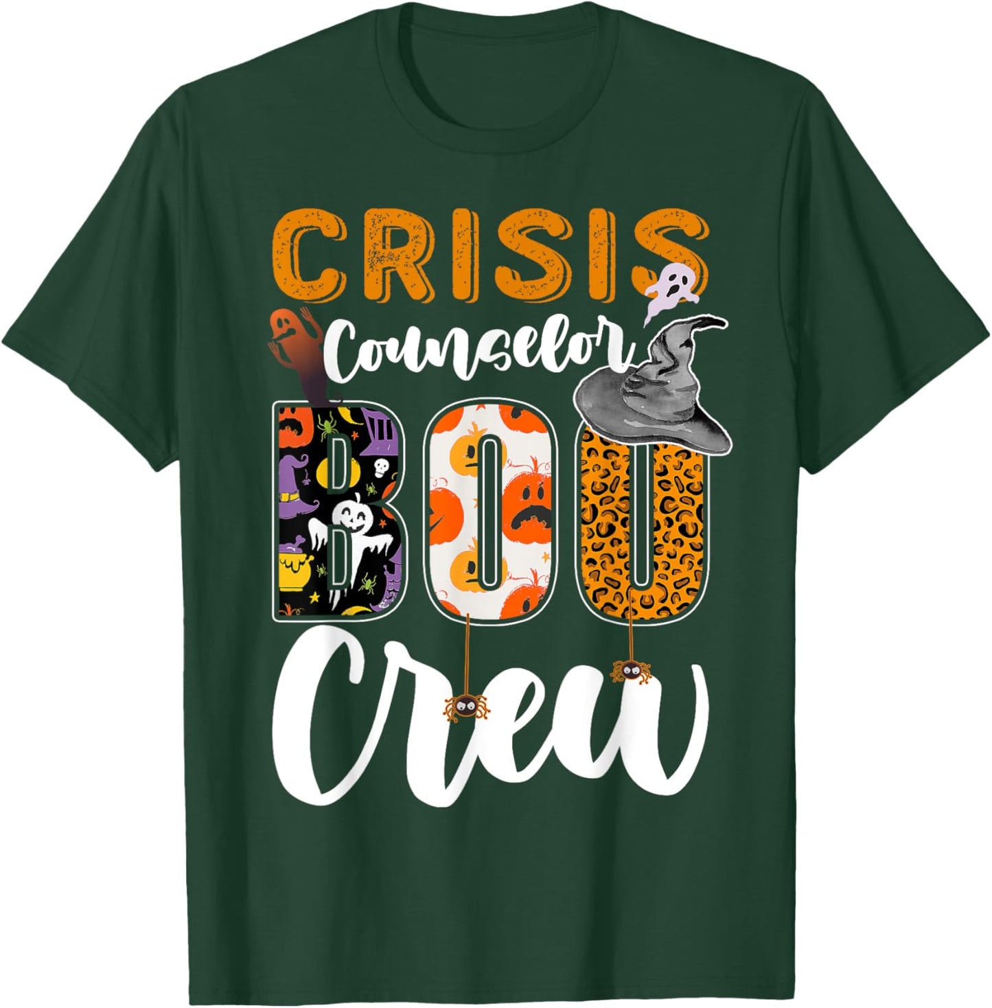 Crisis Counselor Boo Crew Halloween Matching Trauma Therapy T-Shirt - T-Shirt | Forest