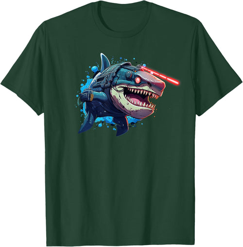 Shark with Laser Beam Attached to its head graphic