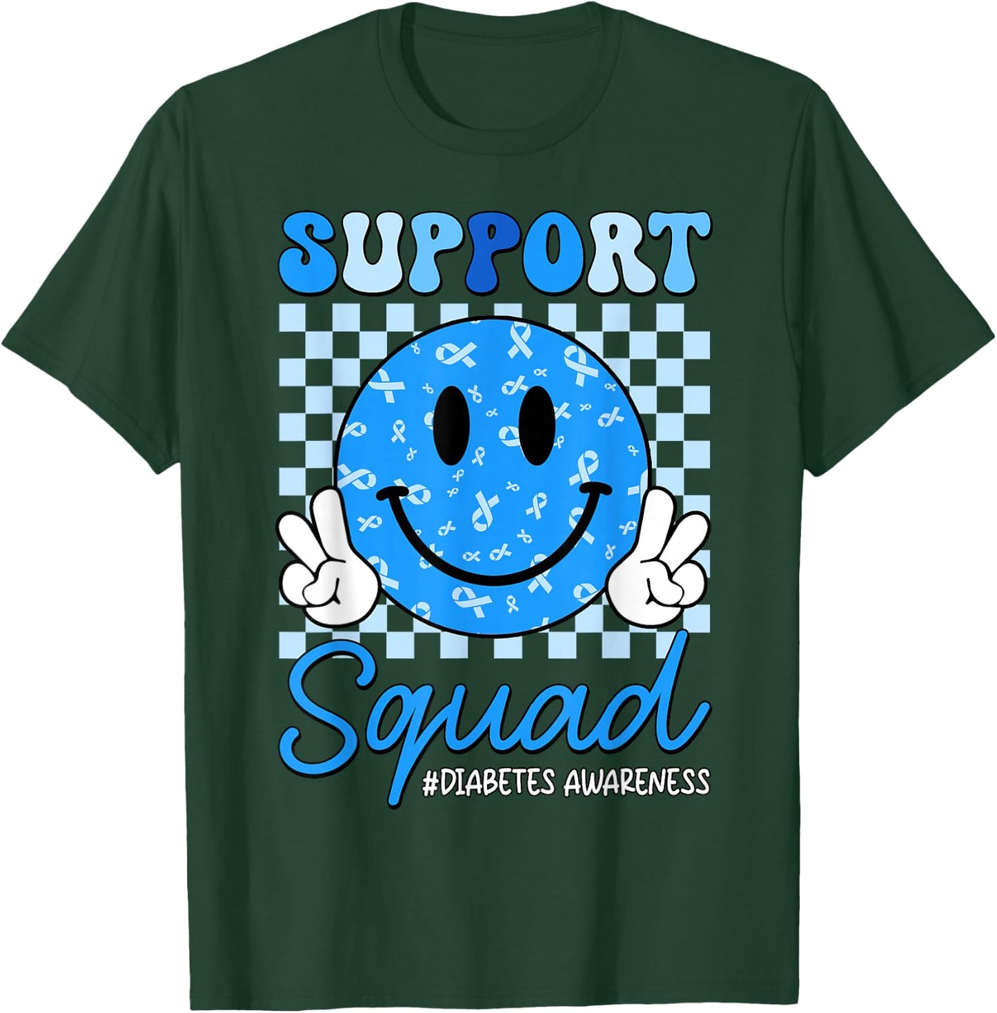 in November We Wear Blue Diabetes Awareness Support Squad T-Shirt - T-Shirt | Forest