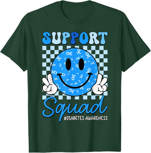 in November We Wear Blue Diabetes Awareness Support Squad T-Shirt - T-Shirt | Forest