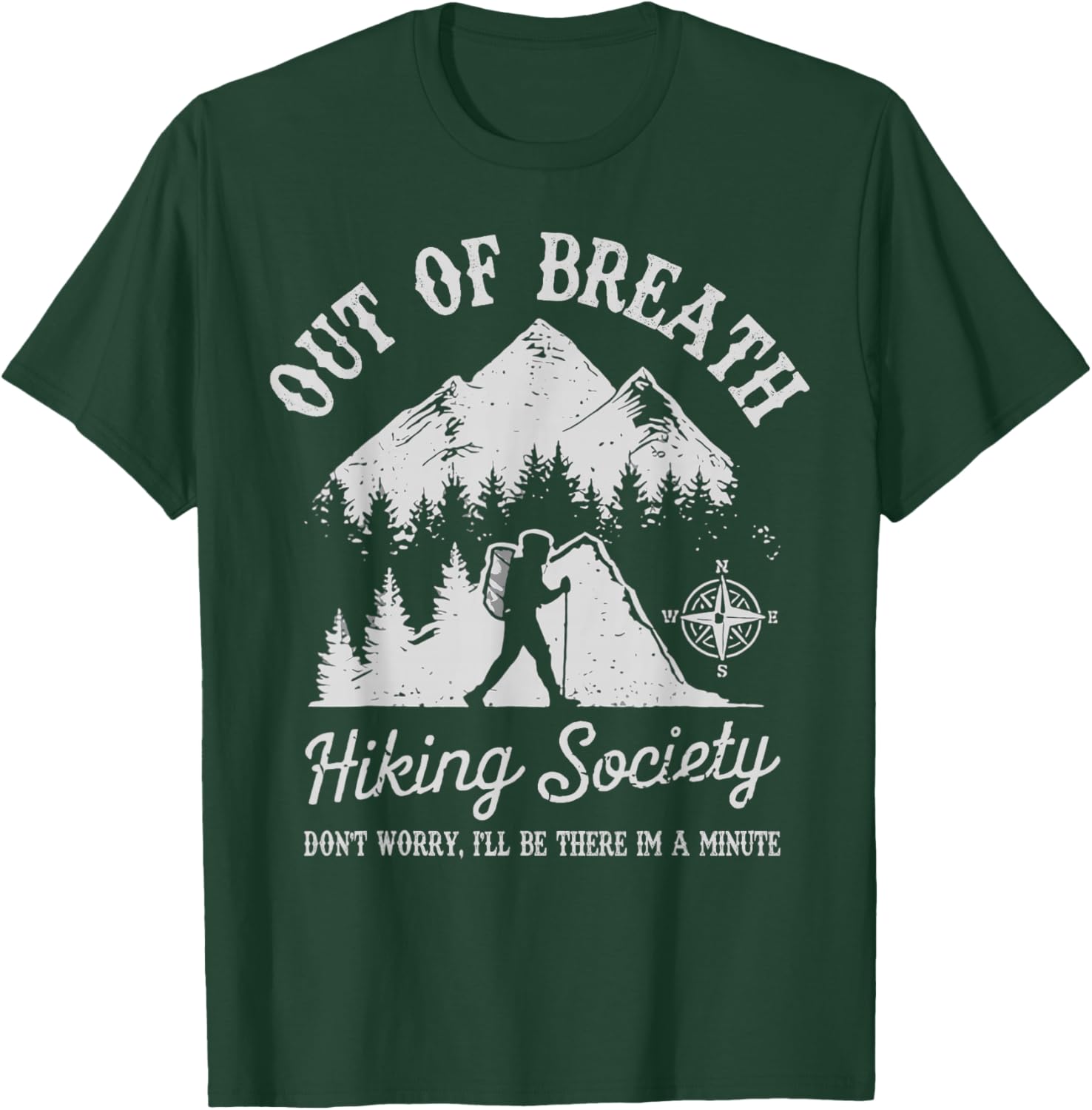 Out Of Breath Hiking Society Retro Nature Love T-Shirt - T-Shirt | Forest