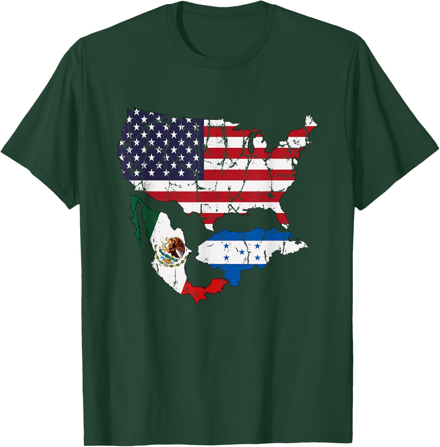 Honduras American Mexican Flag T-Shirt - T-Shirt | Forest