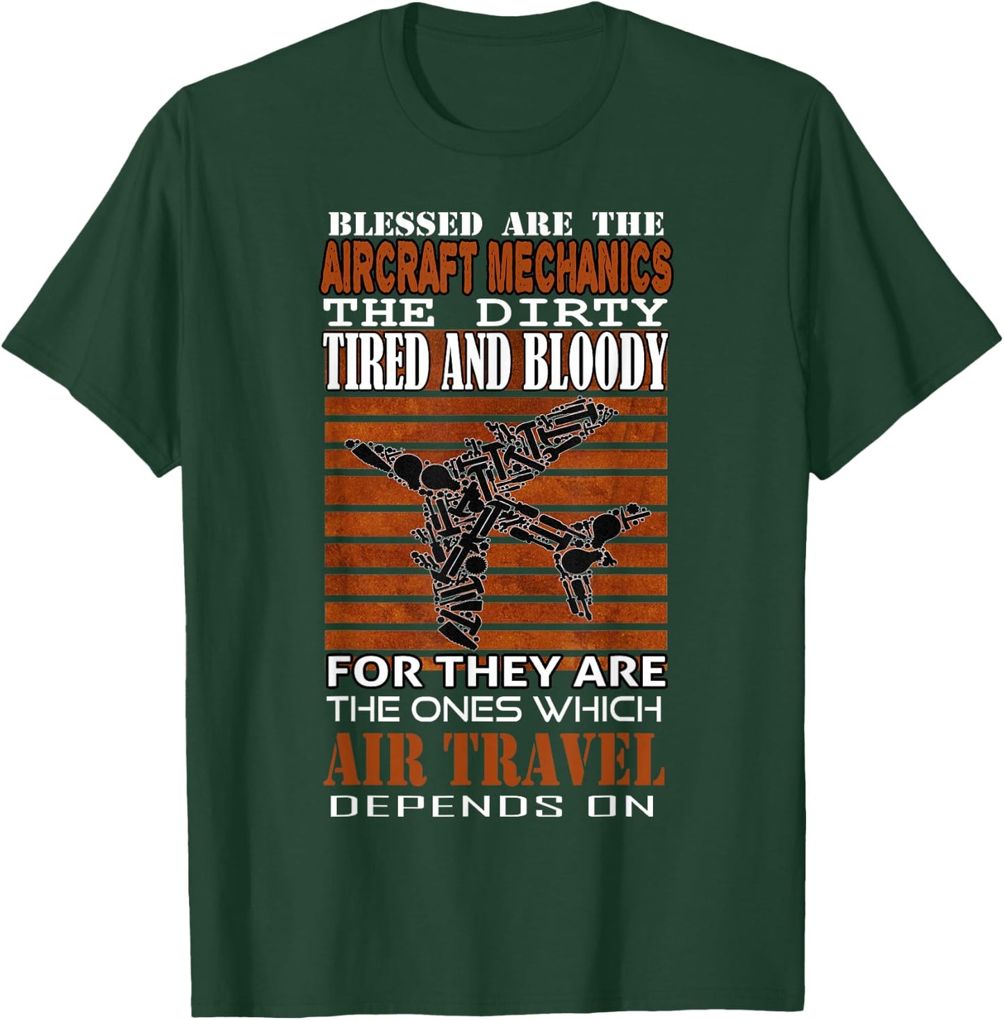 Blessed Are The Aircraft Mechanics Gifts Maintenance T-Shirt - T-Shirt | Forest