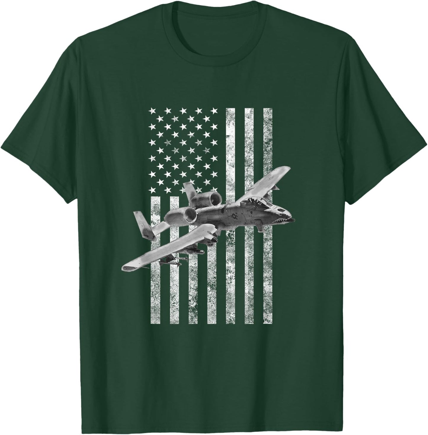 A-10 Thunderbolt II American Flag - A-10 Warthog T-Shirt - T-Shirt | Forest