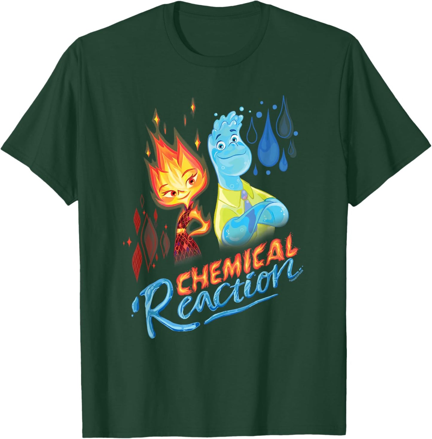 Disney and Pixar’s Elemental Chemical Reaction Ember & Wade T-Shirt - T-Shirt | Forest