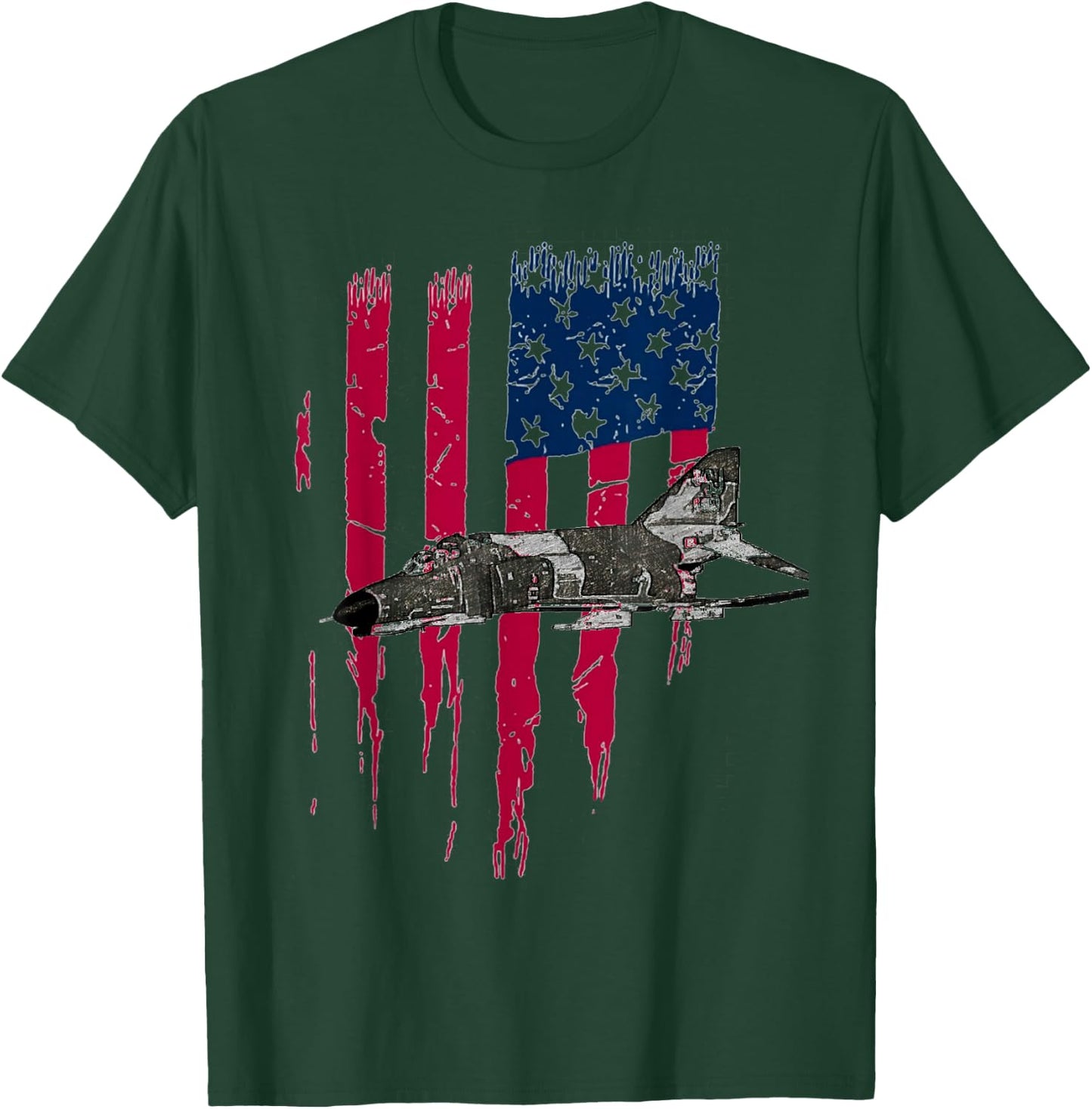 Patriotic F-4 PHANTOM The McDonnell Douglas America flag T-Shirt - T-Shirt | Forest