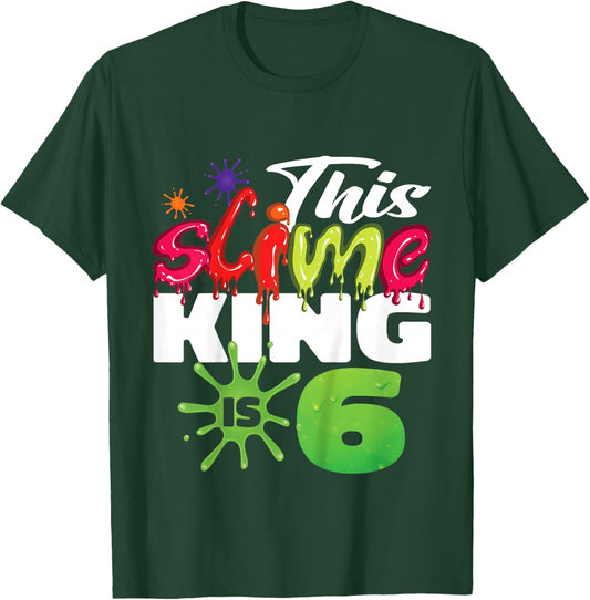 Kids This Slime King Is 6 Year Old Birthday Boy 6th Birthday T-Shirt - T-Shirt | Forest