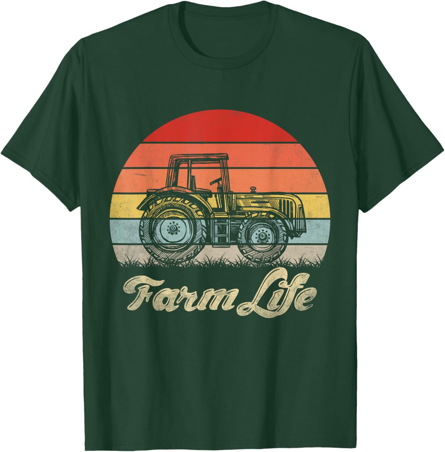 Support Local Farmers Vintage Tracteur Farm Life Hommes & Femmes T-Shirt - T-Shirt | Forest