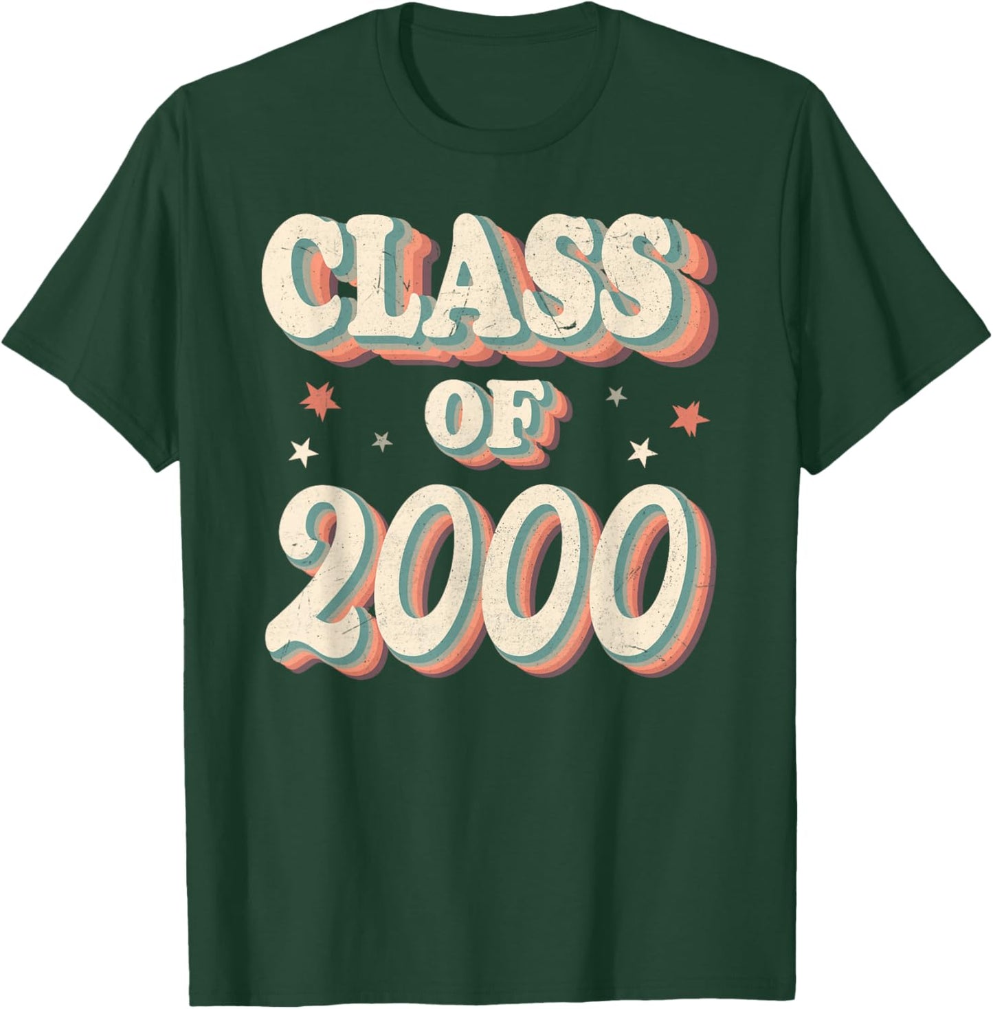 Vintage Class Of 2000 High School Graduation T-Shirt - T-Shirt | Forest
