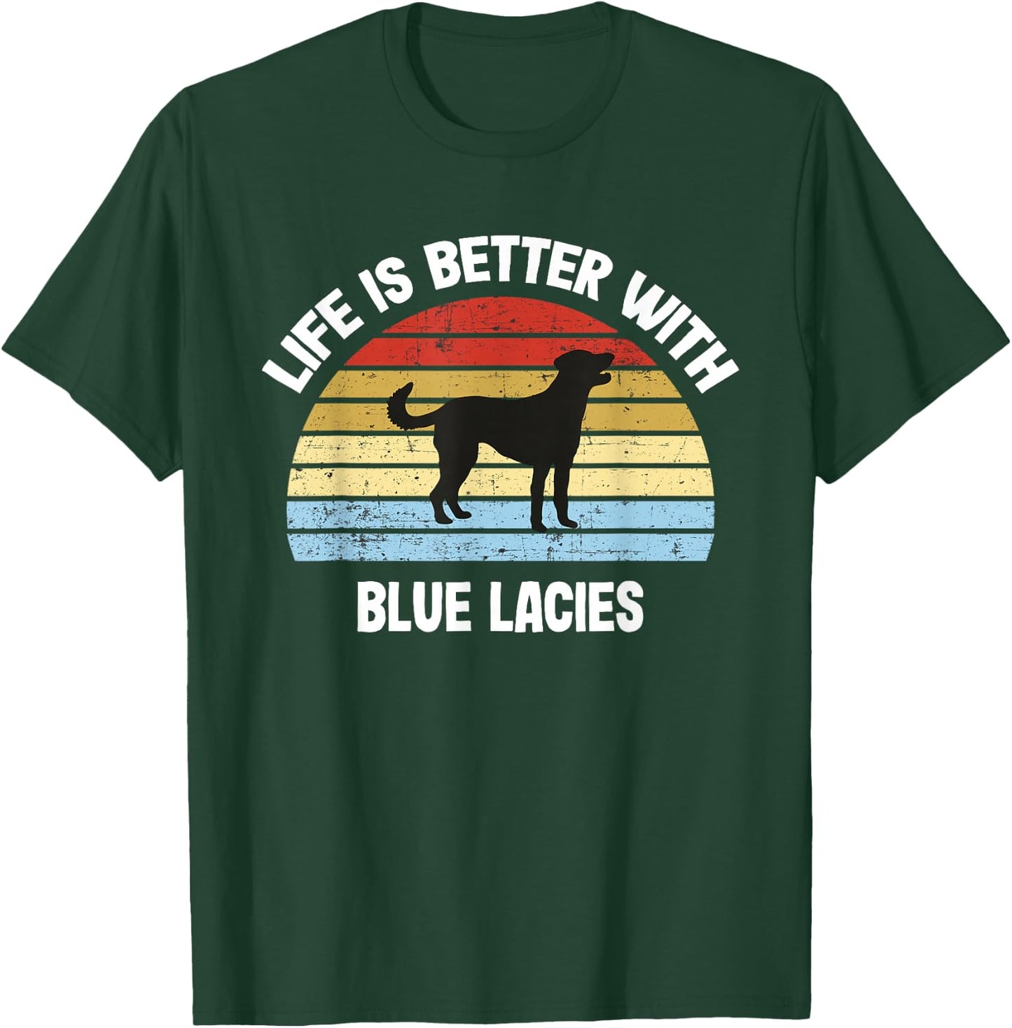 Retro blue lace dog T-Shirt - T-Shirt | Forest