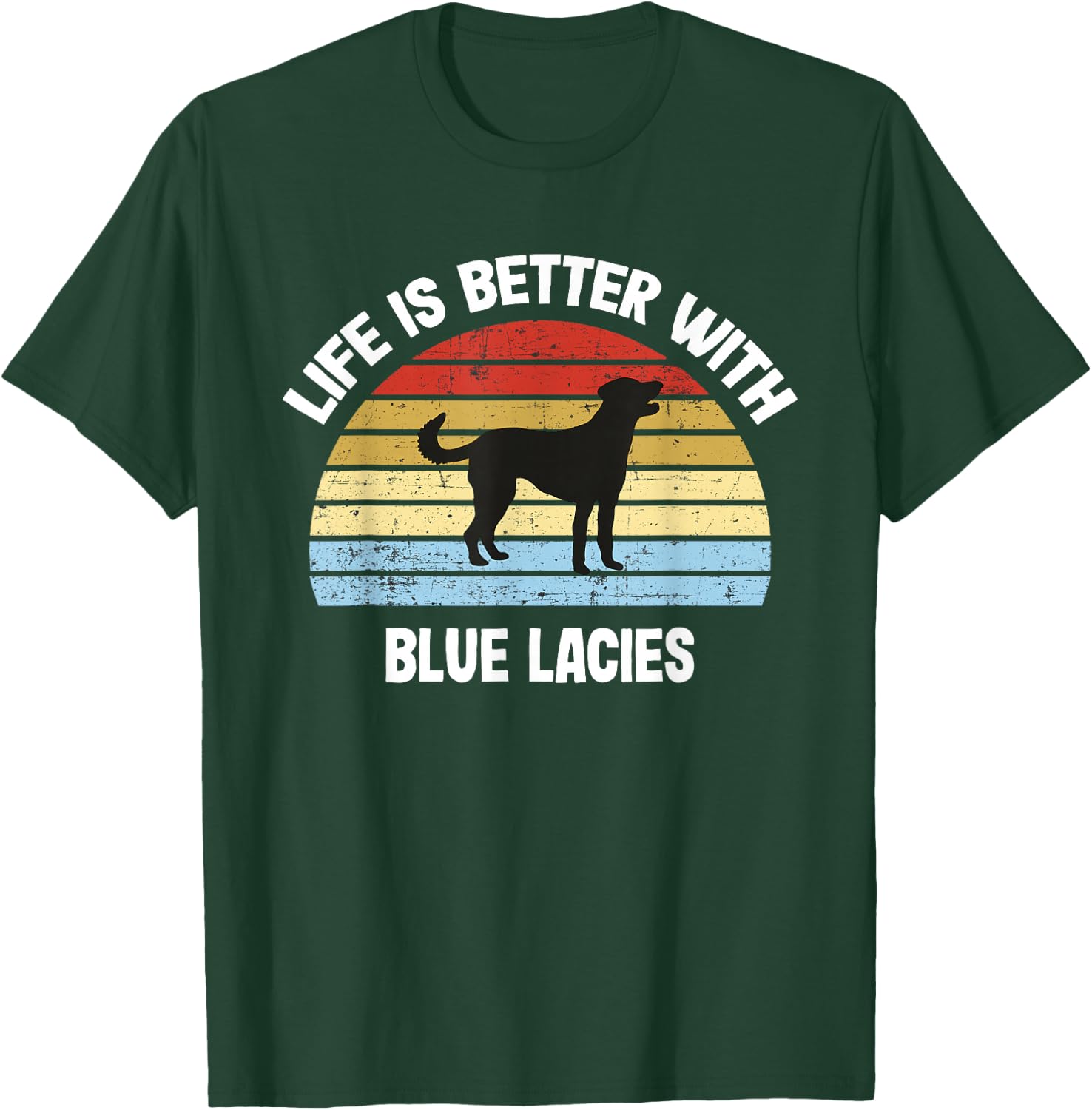 Retro blue lace dog T-Shirt - T-Shirt | Forest