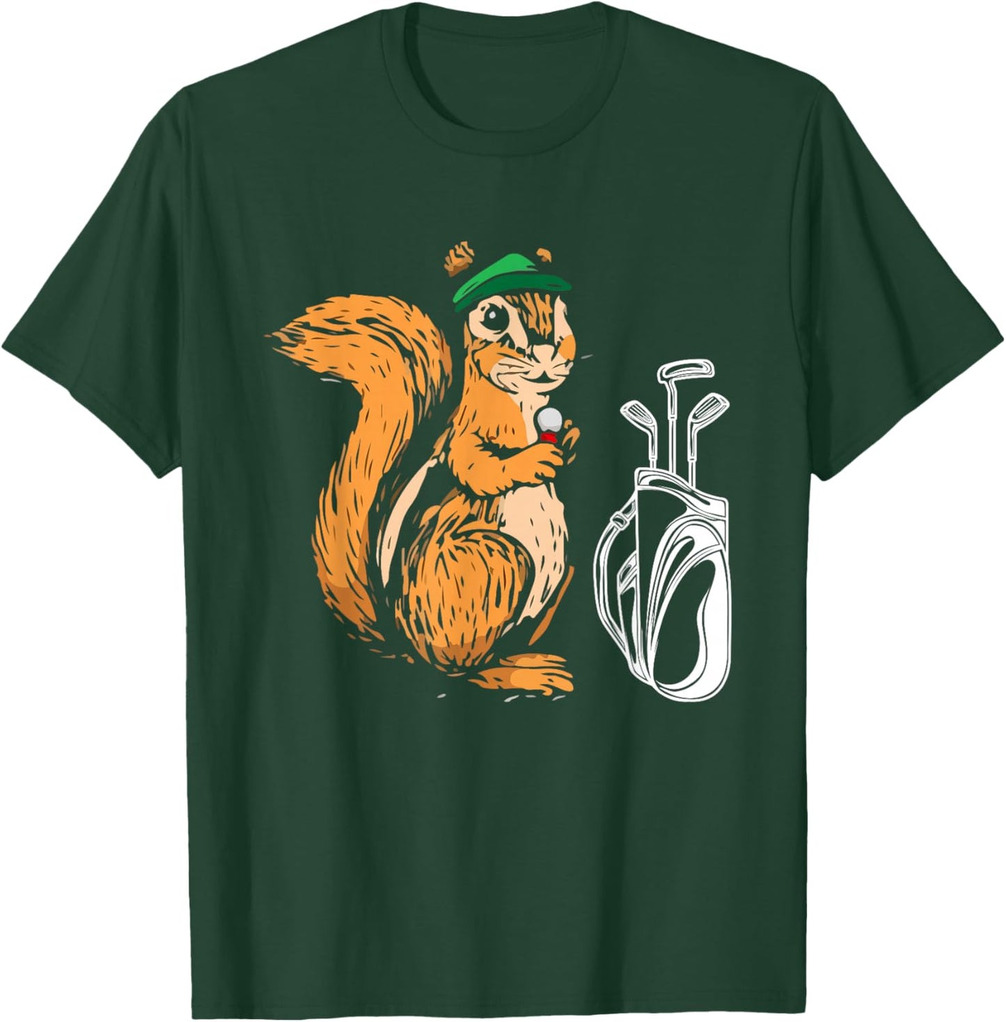 Squirrel Who Is Playing Golf - Golfer Squirrel Golf Player T-Shirt - T-Shirt | Forest