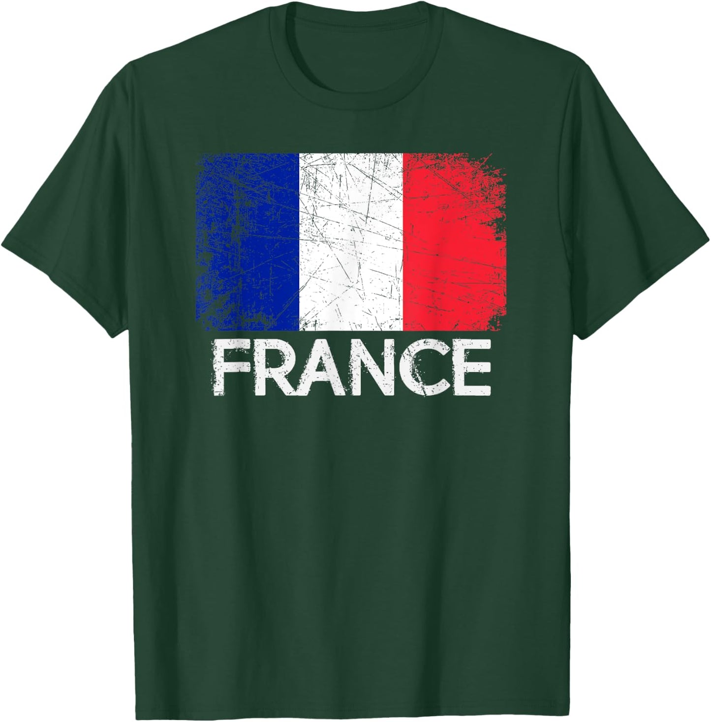 French Flag | Vintage Made In France Gift T-Shirt - T-Shirt | Forest