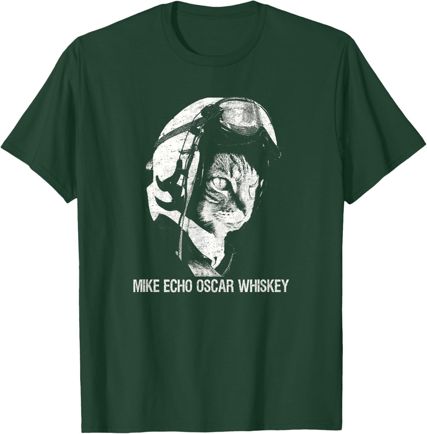 Mike Echo Oscar Whiskey MEOW Flying Cat T-Shirt - T-Shirt | Forest
