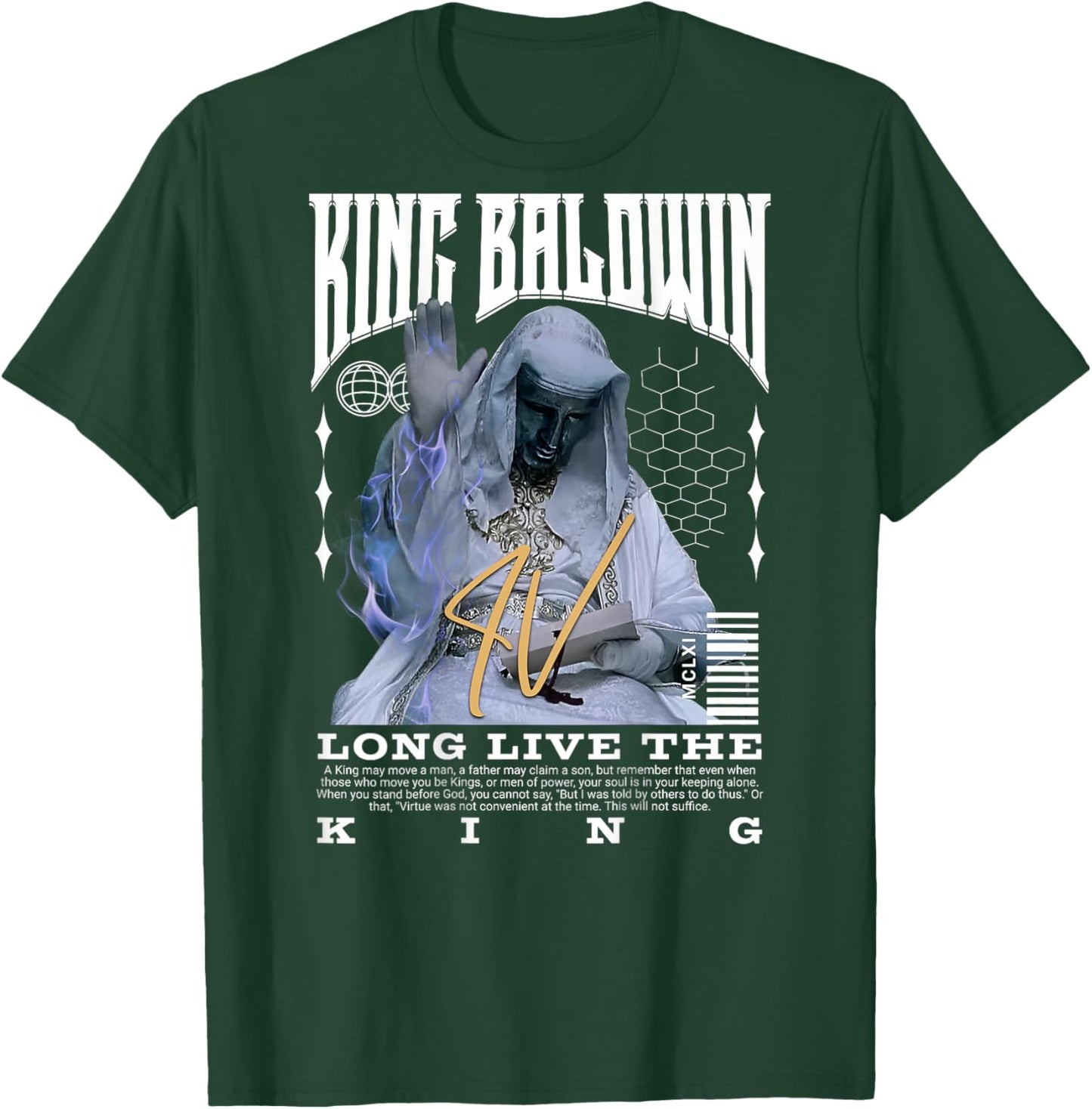 Backprint King Baldwin IV T-Shirt - T-Shirt | Forest