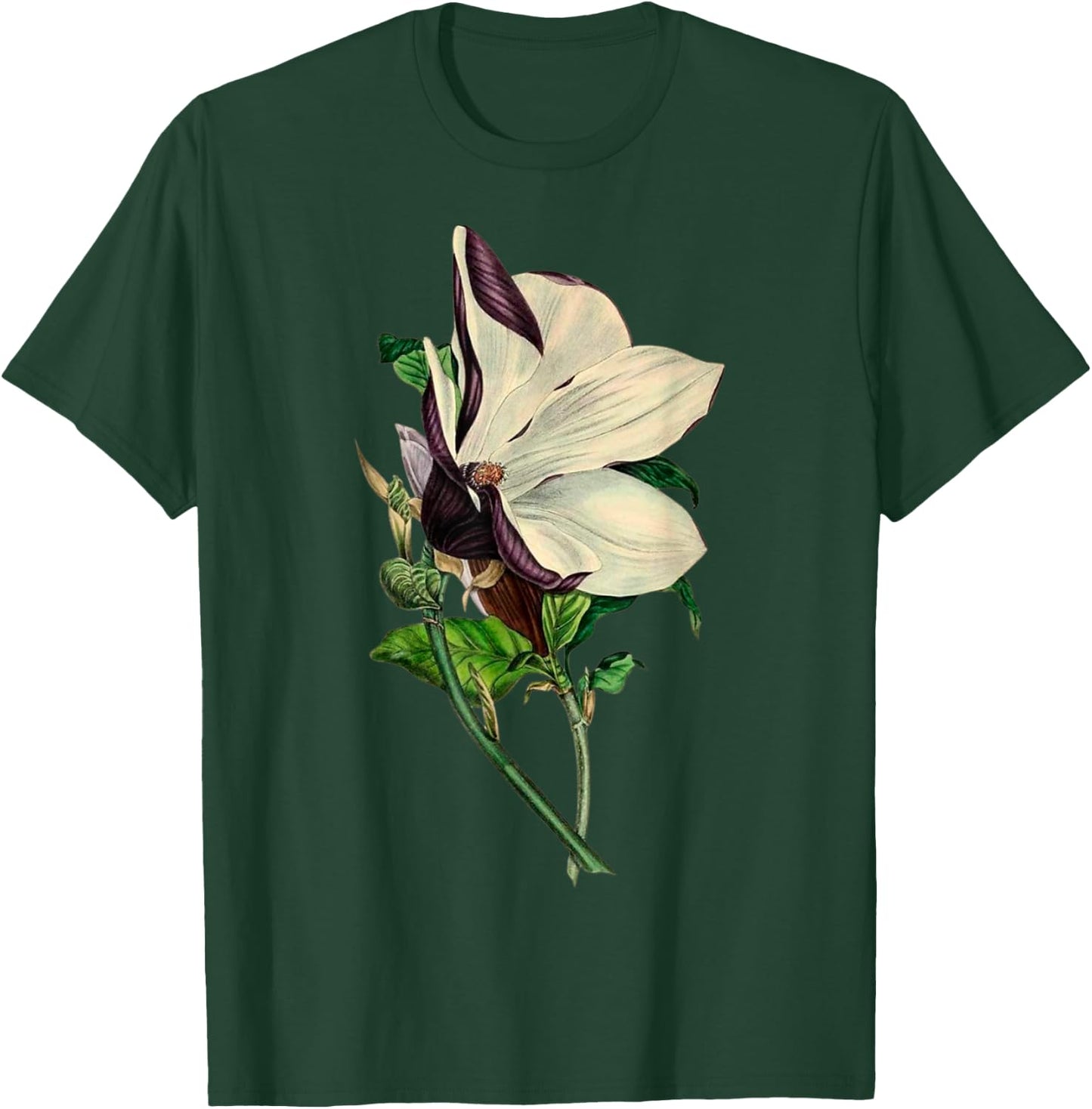 Elegant Orchid Flower Antique Plants Botanical Vintage Gift T-Shirt - T-Shirt | Forest