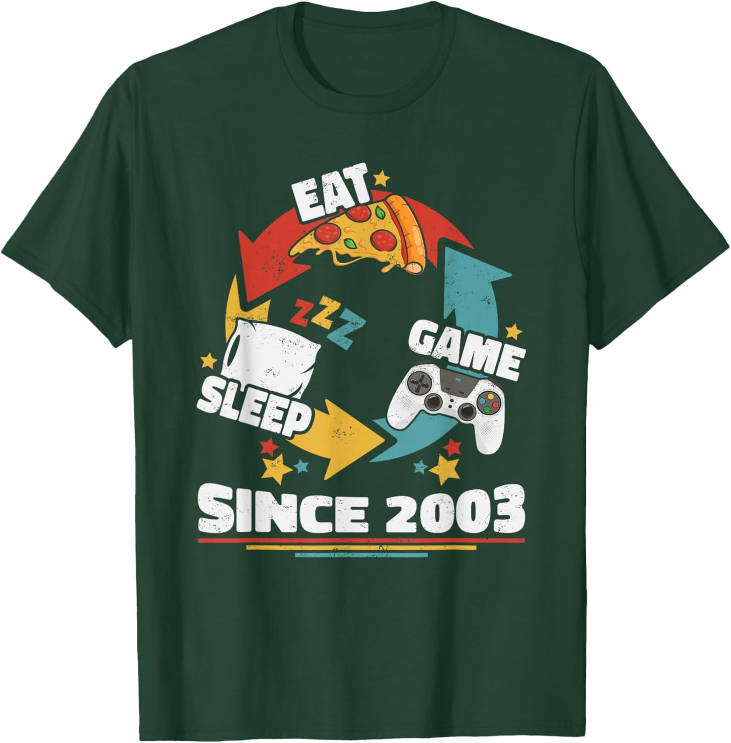 2003 Born 23rd Birthday Men Women Vintage 2003 Gamer T-Shirt - T-Shirt | Forest