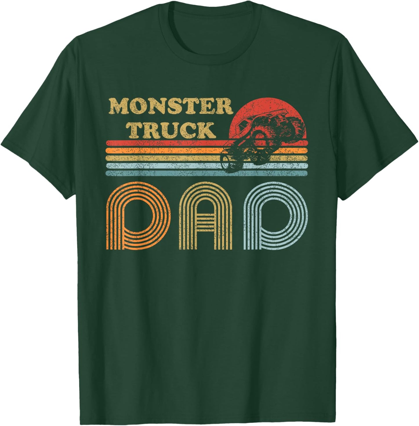 Monster Truck Dad Shirt Vintage Sunset Retro Horizon Lines T-Shirt - T-Shirt | Forest