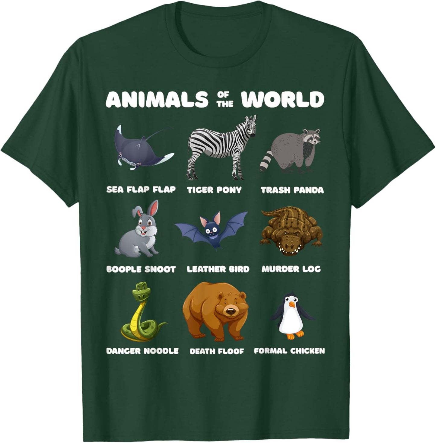 Animals Of The World Gift Funny Rare Animals Memes T-Shirt - T-Shirt | Forest