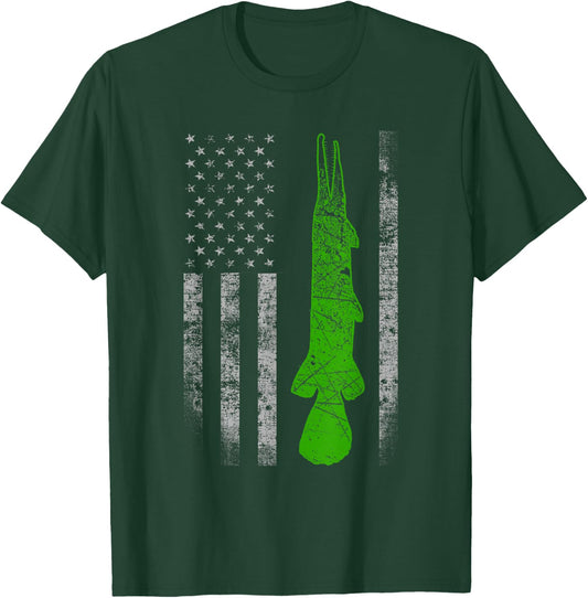Alligator Gar Flag - Alligator Gar Fishing T-Shirt - T-Shirt | Forest