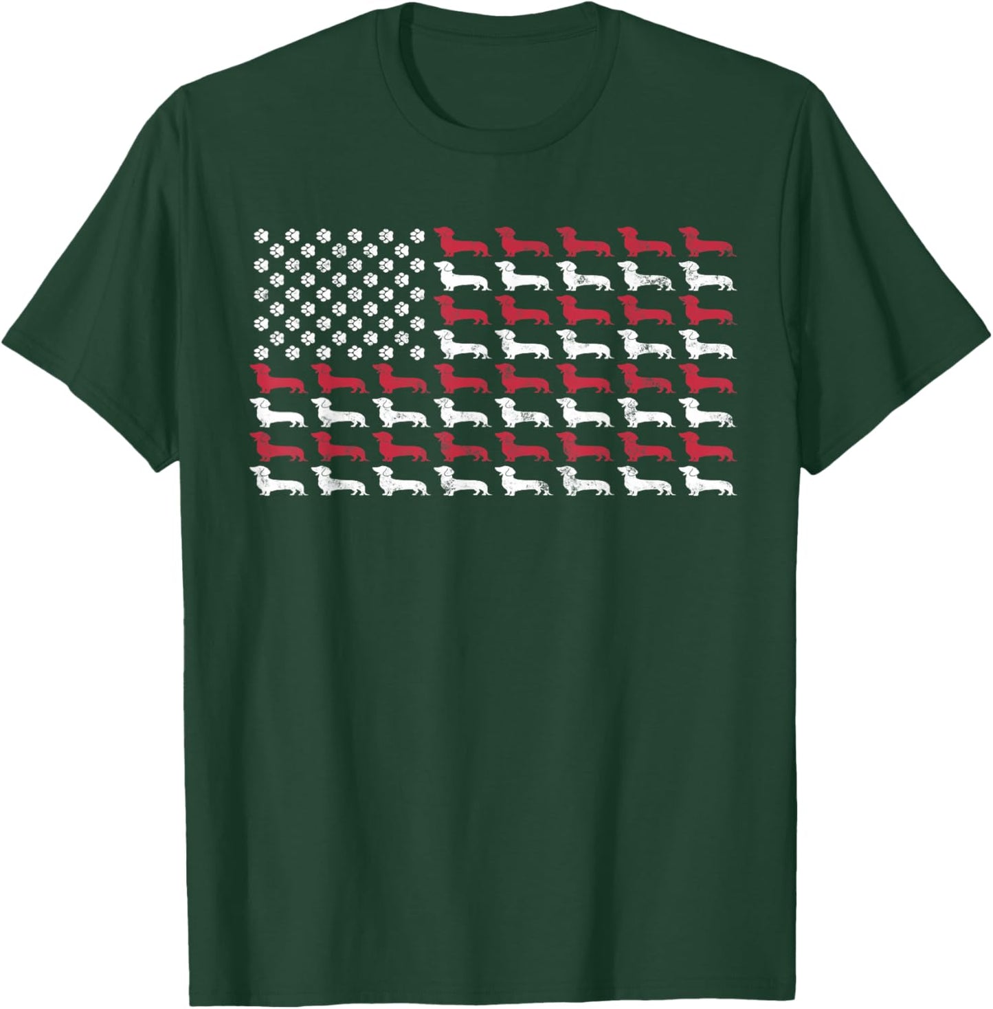 American Flag Dachshund Patriotic Dog Men Women 4th of July T-Shirt - T-Shirt | Forest