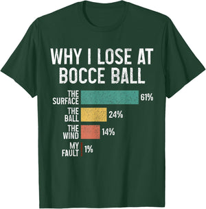 Bocce Ball Funny Why I Lose At Bocce Ball Vintage T-Shirt - T-Shirt | Forest