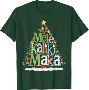 Mele Kalikimaka Tropical Christmas Hawaiian Santa Xmas Tree T-Shirt - T-Shirt | Forest
