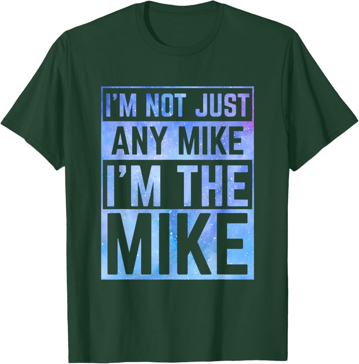 Personalized Gifts For Mike -Adults, -Kids Black Medium Modern Mock Collar Short Sleeve T-Shirt - T-Shirt | Forest