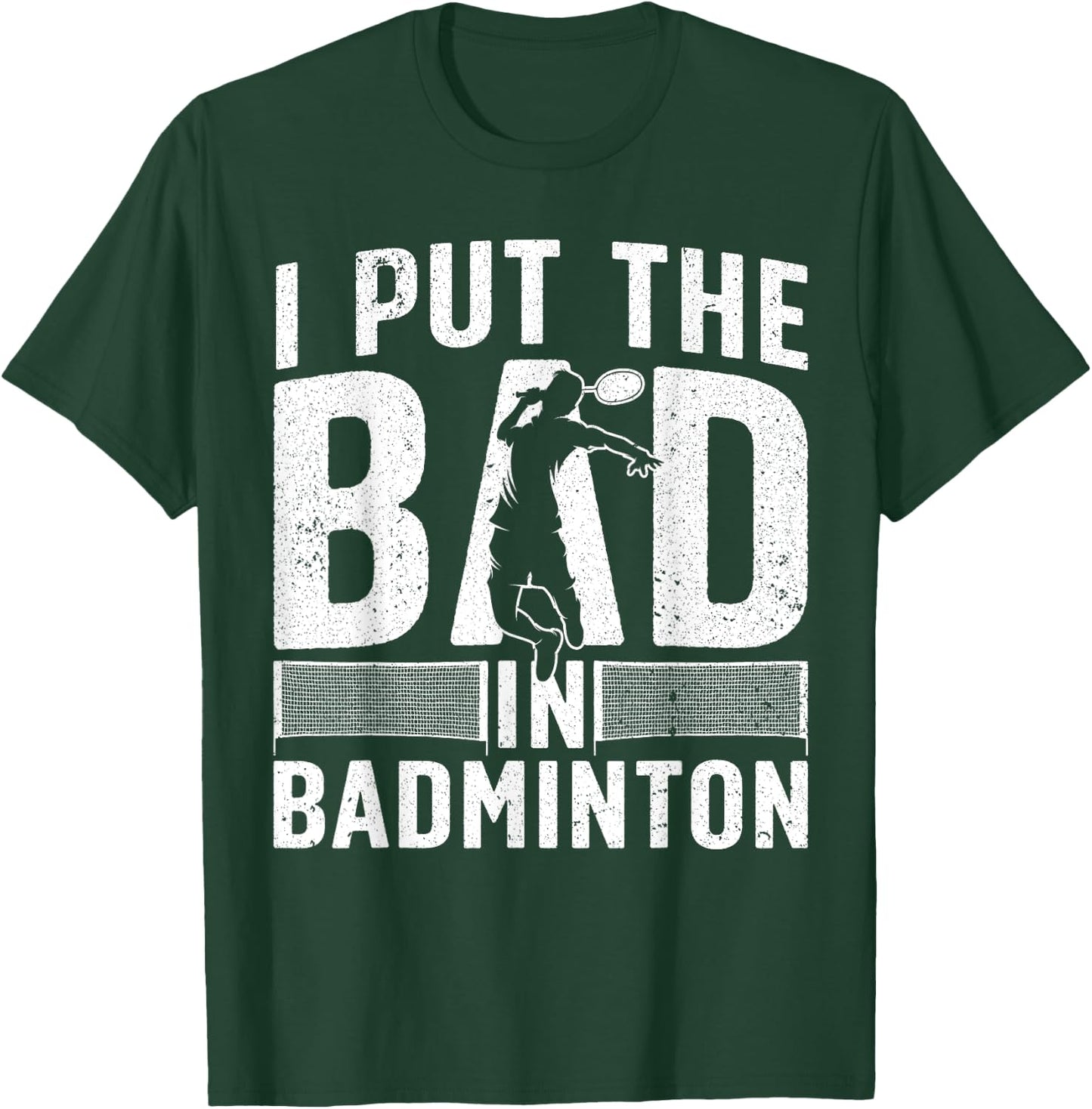 Funny Badminton Design Women Kids Badminton Player T-Shirt - T-Shirt | Forest