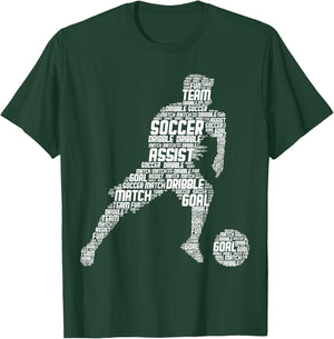Soccer Player Boys Men Kids T-Shirt - T-Shirt | Forest