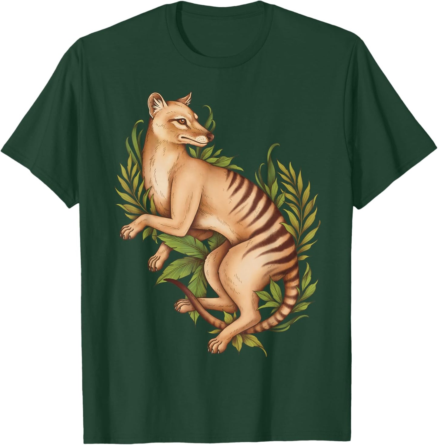 Thylacine Tasmanian Wolf Cryptid Tiger Furry Therian T-Shirt - T-Shirt | Forest