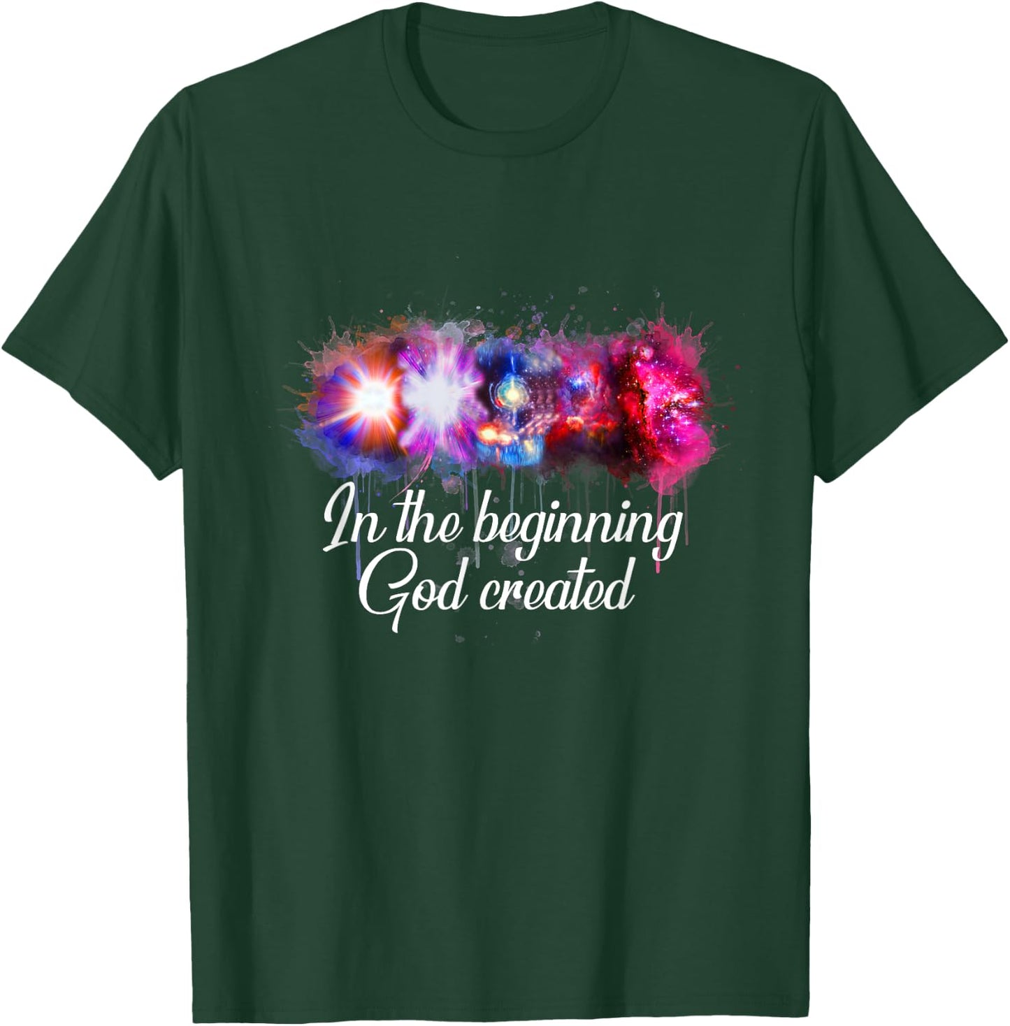 Space Galaxy In the Beginning God Created Christian T-Shirt - T-Shirt | Forest