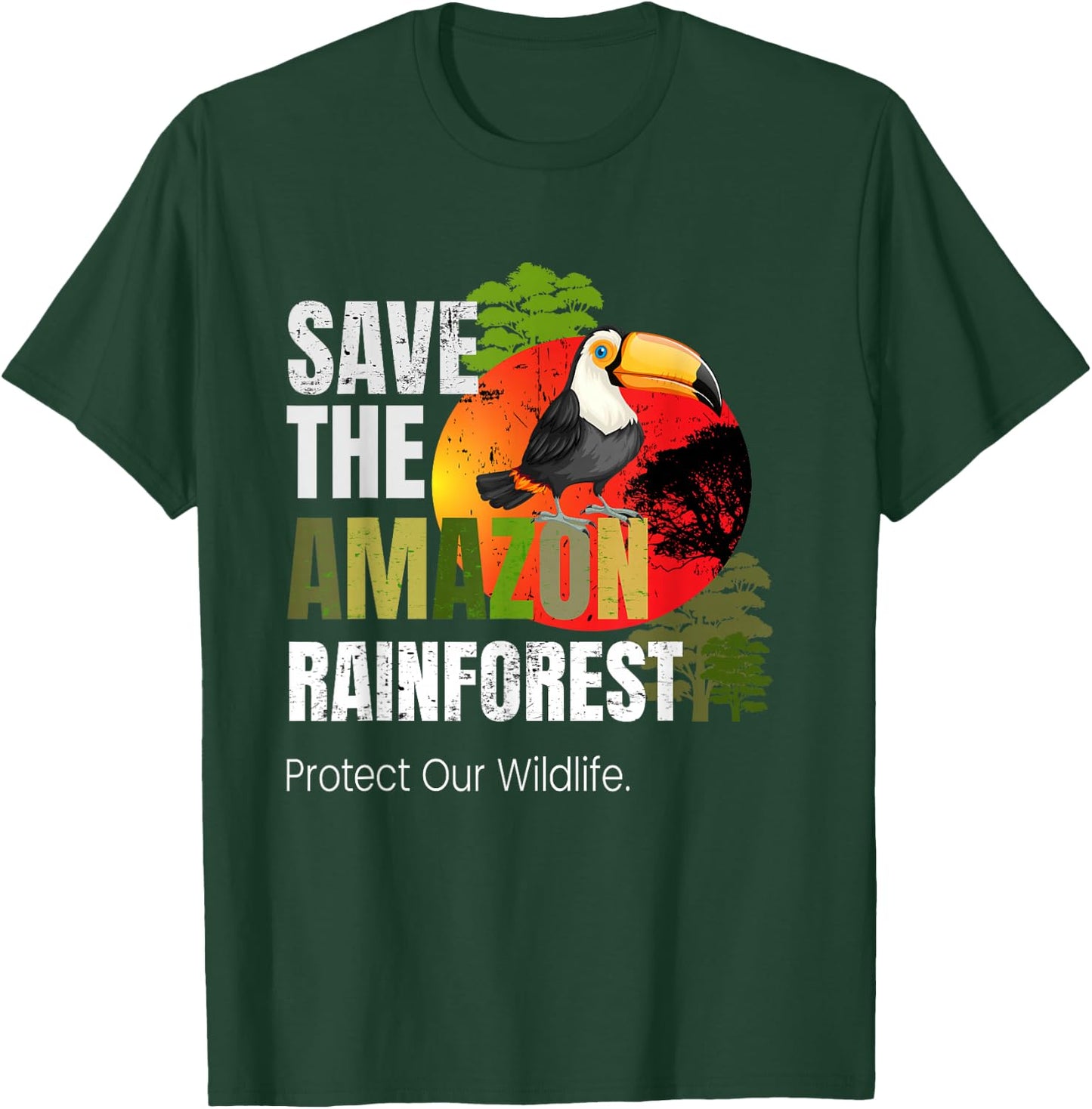 Save Amazon Rainforest Protect Wildlife Pray for Amazonas T-Shirt - T-Shirt | Forest
