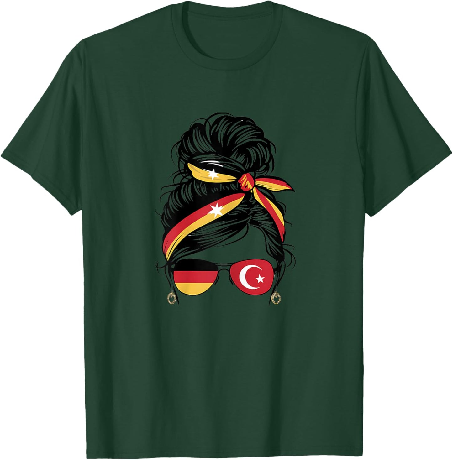 Türkiye Deutschland Flagge Türkisch Deutsch Mädchen Damen T-Shirt - T-Shirt | Forest
