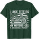 I Like Titties and My Motorcycle Flag US Biker Rider T-Shirt - T-Shirt | Forest