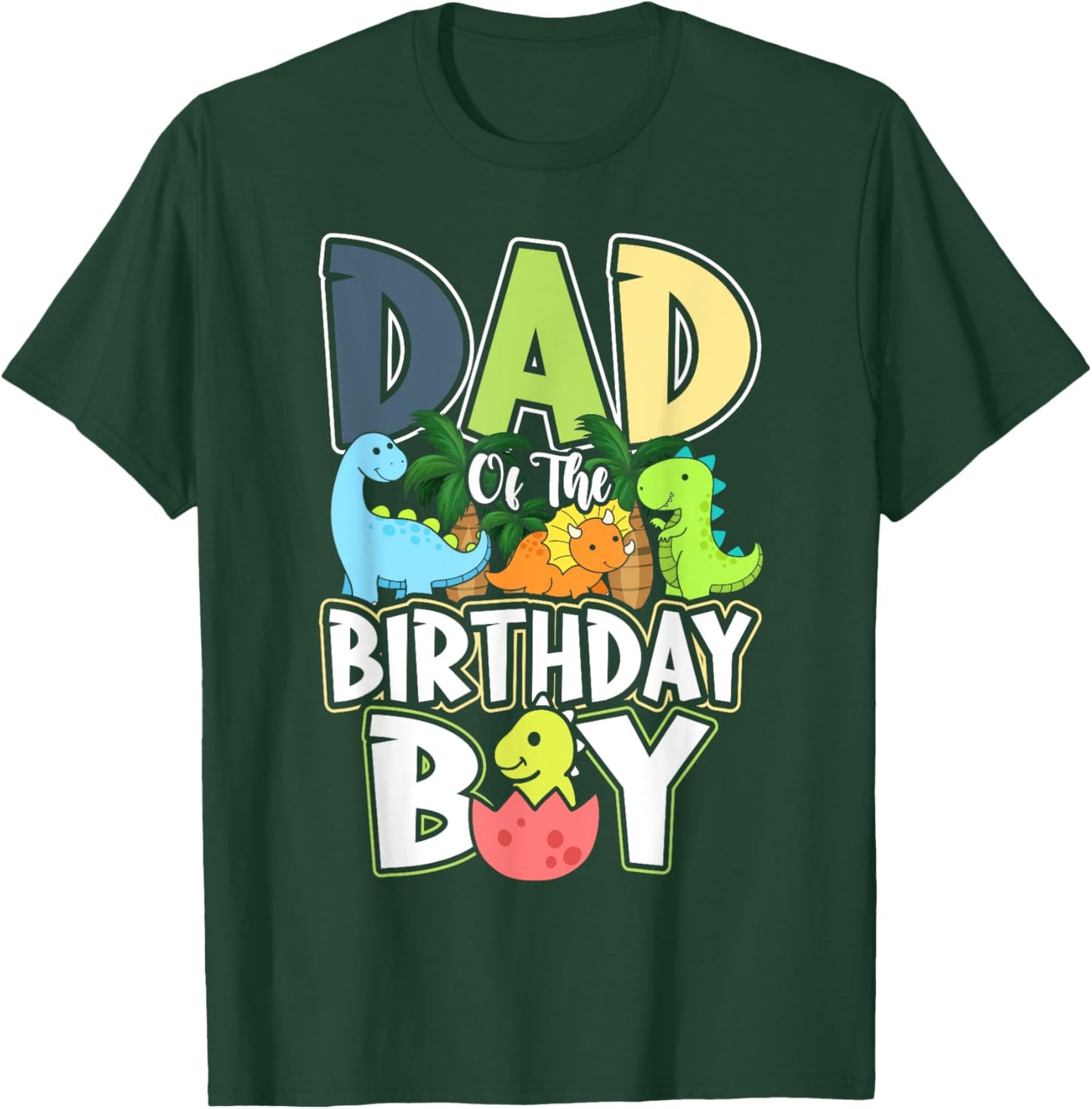 Dinosaurs Theme Birthday Dad Of The Birthday Boy Dinosaur T-Shirt - T-Shirt | Forest
