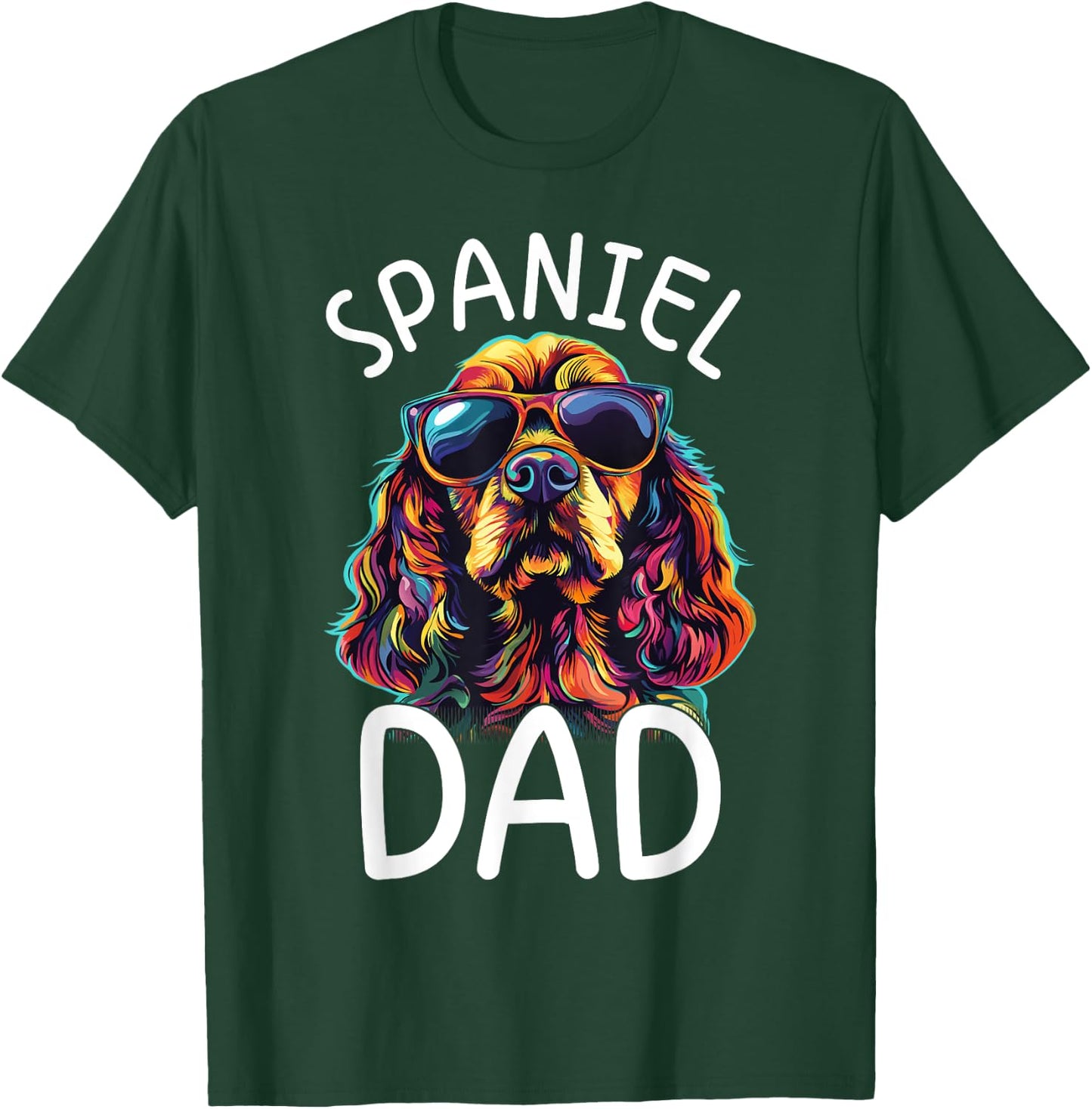 Cocker Spaniel Lovers Color Pop Art Cocker Spaniel Dad T-Shirt - T-Shirt | Forest