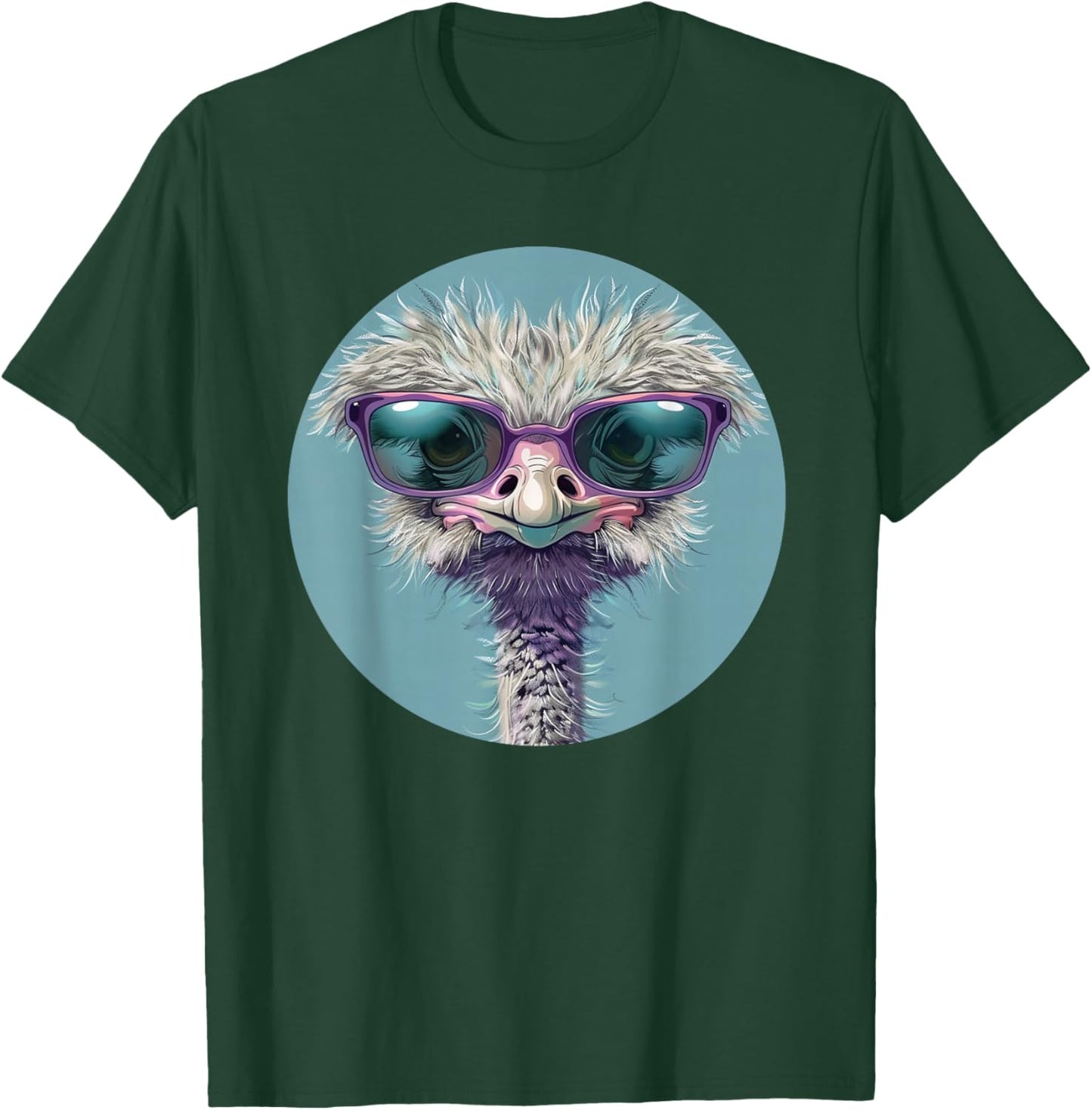 Funny bespectacled Ostrich with Sunglasses Costume T-Shirt - T-Shirt | Forest