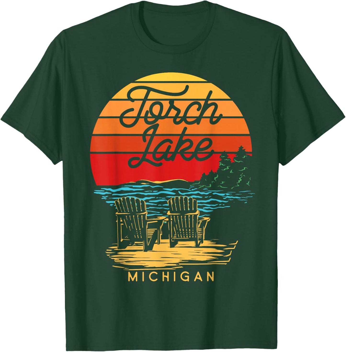 Torch Lake Michigan USA Beach Fun Vacation Souvenir DA1 T-Shirt - T-Shirt | Forest