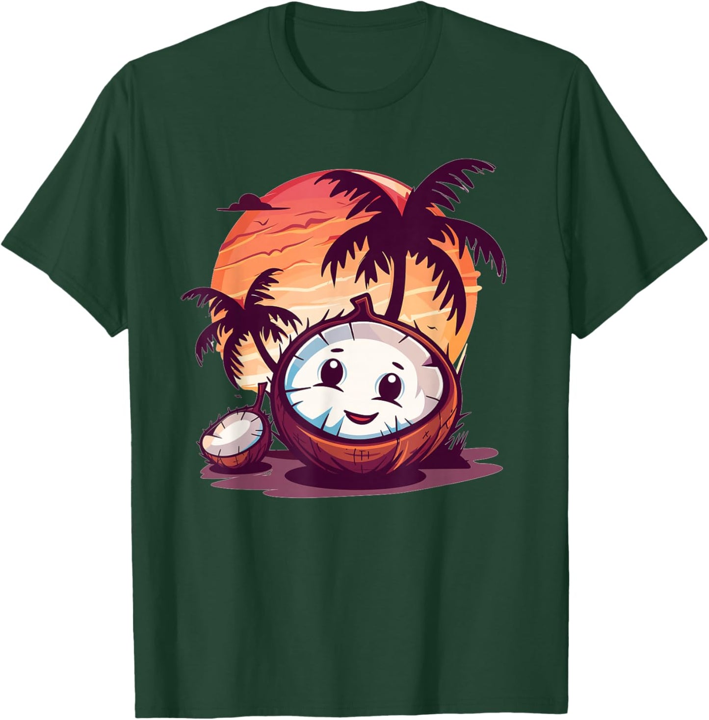 Cartoon Coconut I Kids Coconut T-Shirt - T-Shirt | Forest