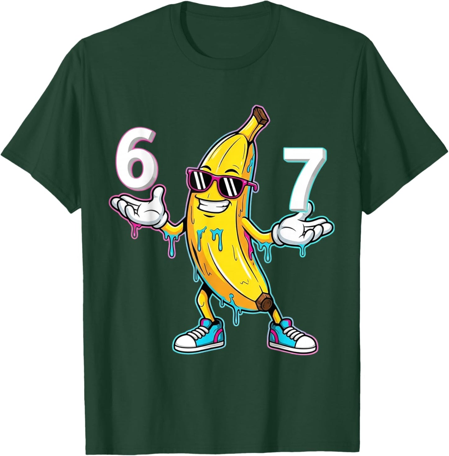 Funny Cartoon Banana 67 Graphic Design Kids Youth Boys Girls T-Shirt - T-Shirt | Forest