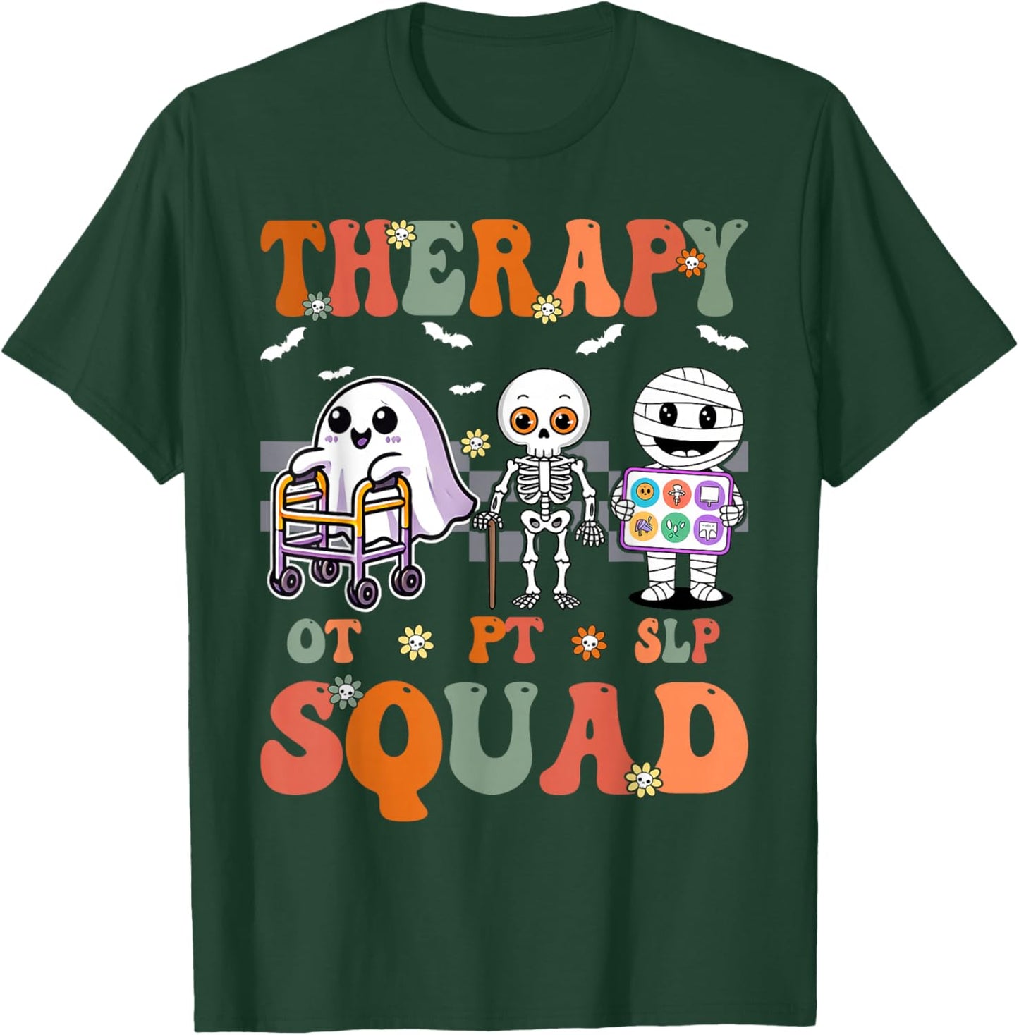 Retro Therapy Squad SLP OT PT Team Halloween funny Physical T-Shirt - T-Shirt | Forest