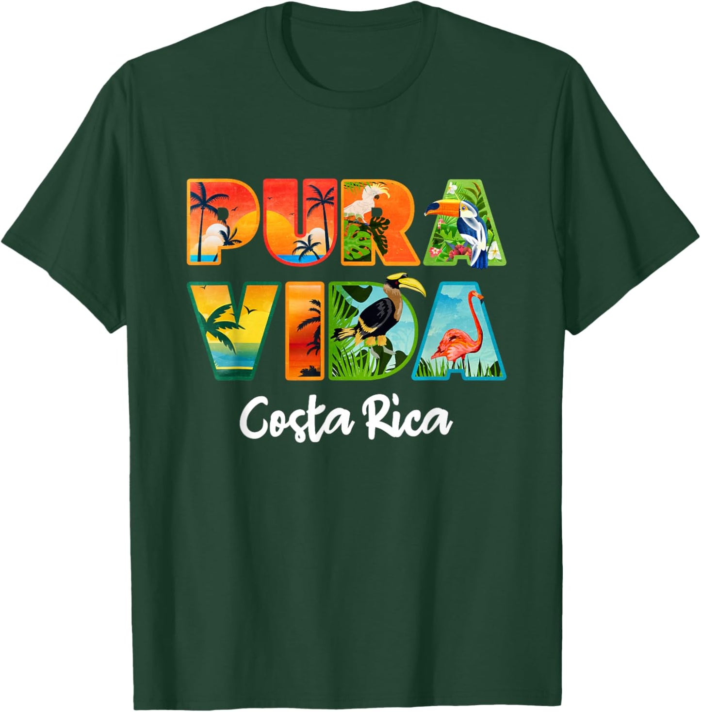 Pura Vida Costa Rica Souvenir - Cool Central America Travel T-Shirt - T-Shirt | Forest